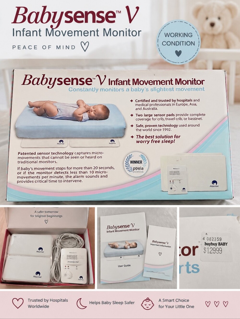 Babysense V Infant movement monitor working condition #E7